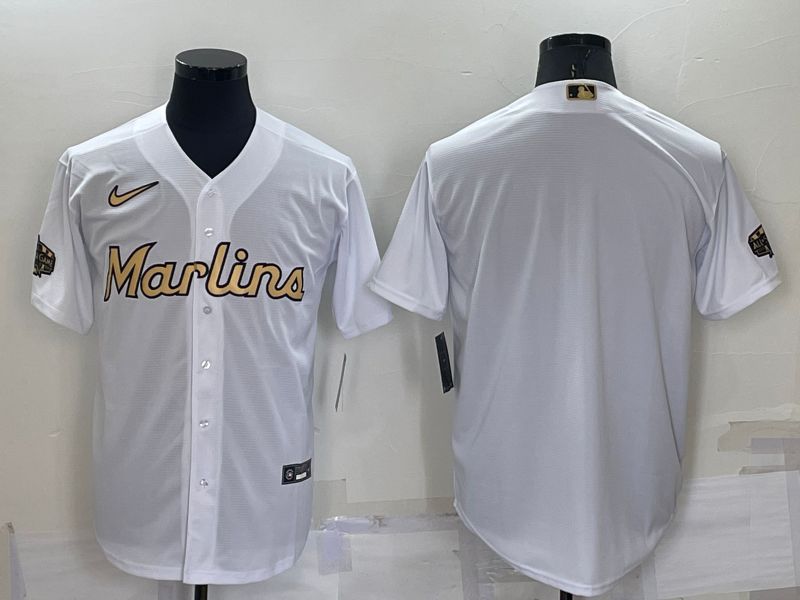 Men Miami Marlins Blank White 2022 All Star Game Nike MLB Jerseys